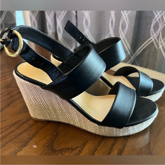Shoes - black wedges like new used once